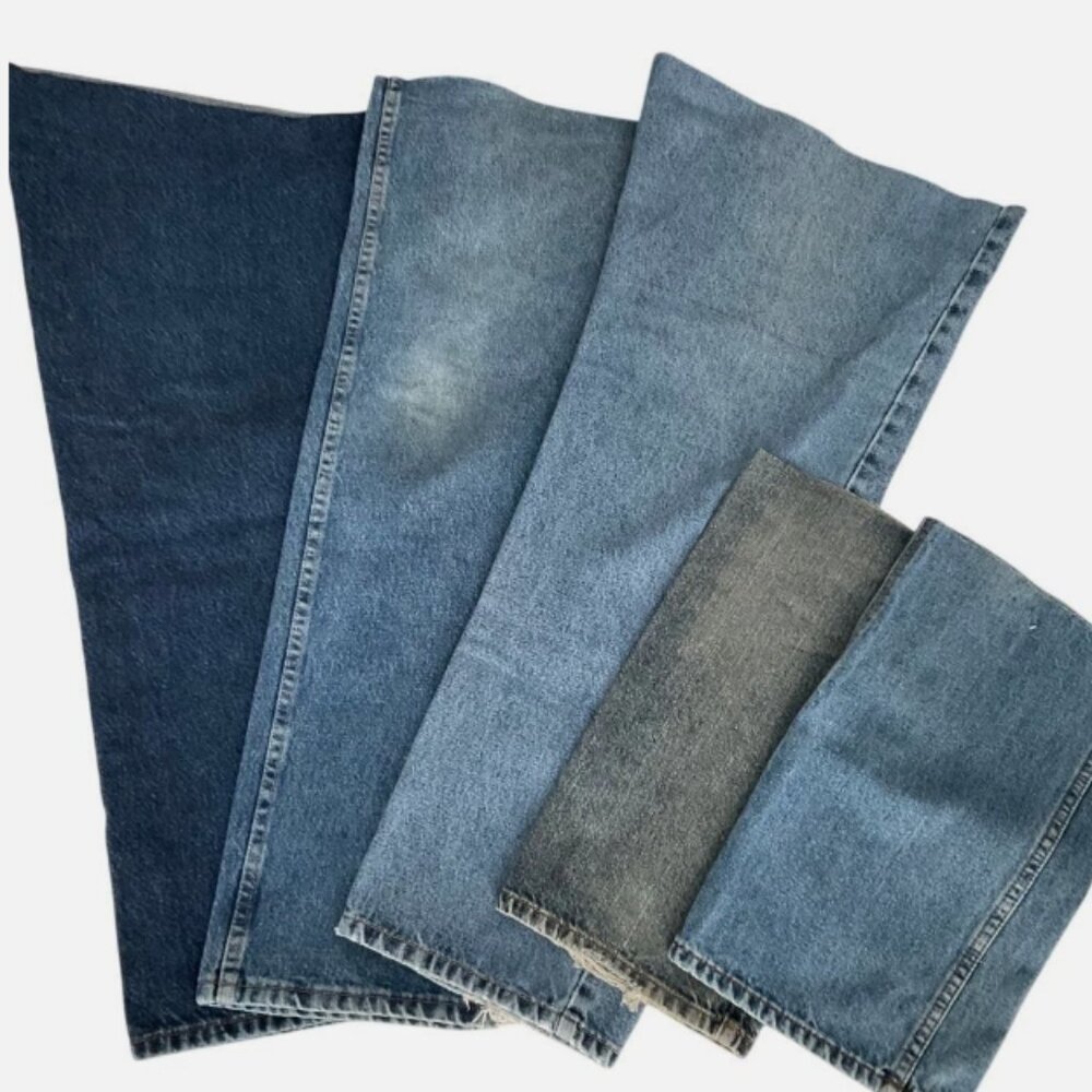 5 Denim Jean Legs from 100% Cotton Craft Quilt Upcycle Lot A